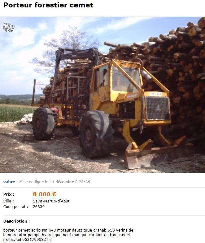 tracteur forestier cemet agrip