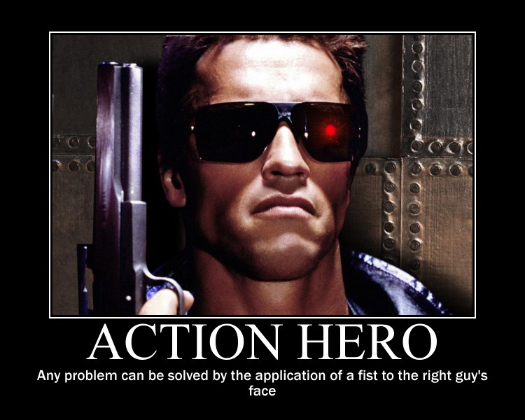 An Action Hero is a form of protagonist who primarily uses combat to achieve his goals in a story. If there&#39;s something in his way, his main response is to ... - 094